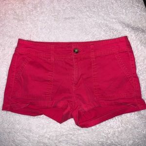 Red Denim Shorts